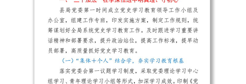 2021某县税务局关于党史学习教育开展情况的汇报