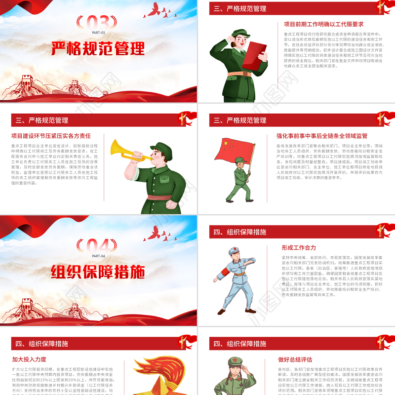 国家发改委关于在重点共产项目中大力实以工代赈促进当代群众就业增收工作方案的通知PPT课件模板