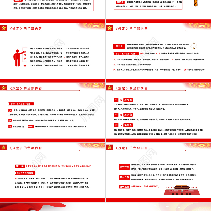《人身安全令保护法》PPT红色党政风树立优良家风禁止家庭暴力专题课件模板