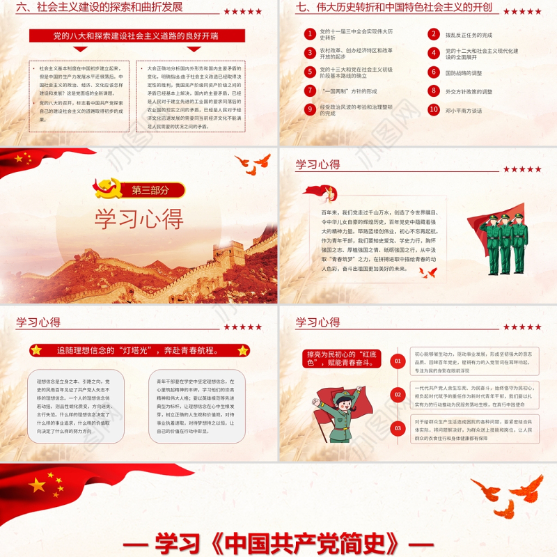 中国共产党简史PPT学党史颂党恩跟党走党员党史学习教育专题讲座党课课件