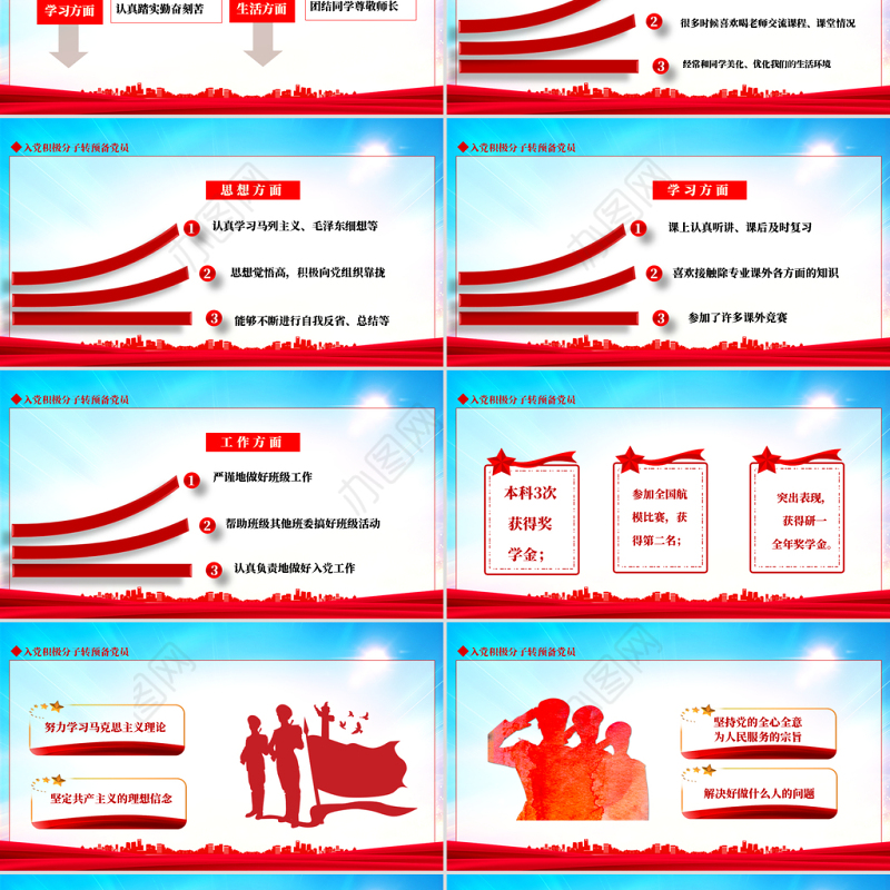 2022入党积极分子转预备党员PPT简约党建风入党积极分子转预备党员培训课件模板