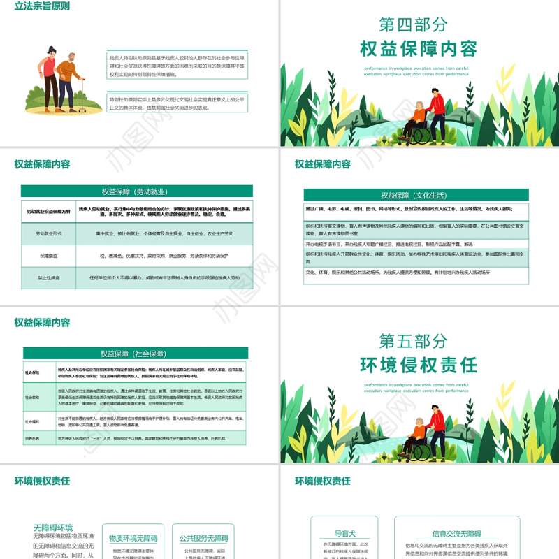 残疾人保障法PPT大气解读中华人民共和国残疾人保障法专题课件模板