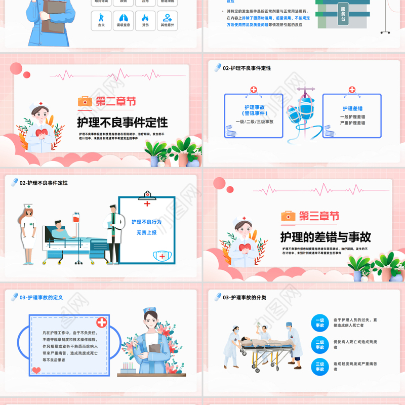2023护理不良事件报告制度PPT卡通风护理安全管理知识培训课件模板