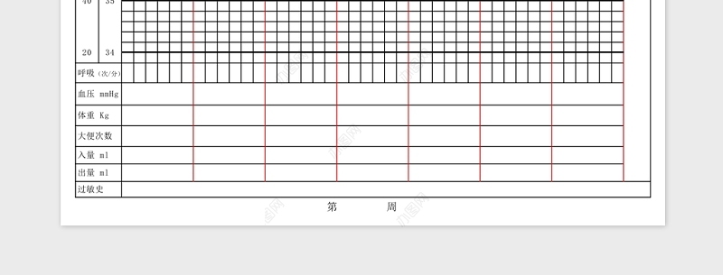 体温单模板Excel