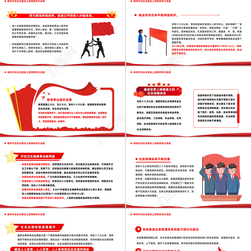 2023深刻理解新时代在社会主义建设上取得的伟大成就PPT大气精美风党员干部学习教育专题党课课件模板