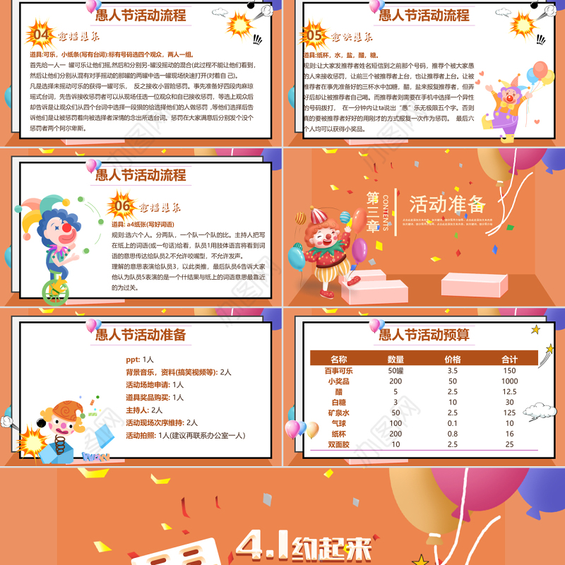 快乐愚人节活动策划节日宣传ppt模板