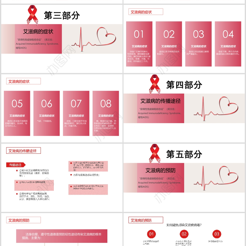 2020珍爱生命预防艾滋世界预防艾滋病日PPT模板