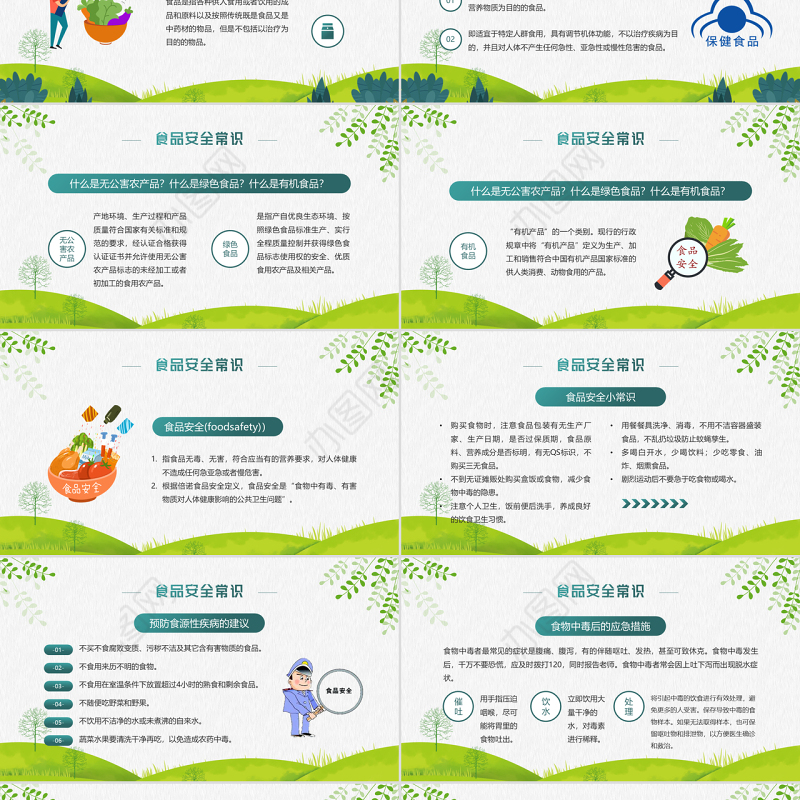 2022关注食品安全PPT卡通风315消费者维权日之食品安全维权专题课件模板