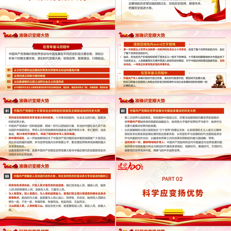 2021“审时度势”造就百年辉煌PPT中国共产党系列专题党课课件学习