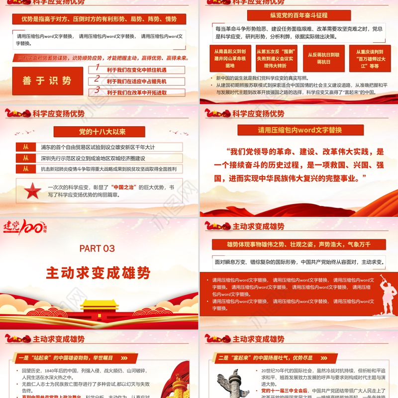 2021“审时度势”造就百年辉煌PPT中国共产党系列专题党课课件学习