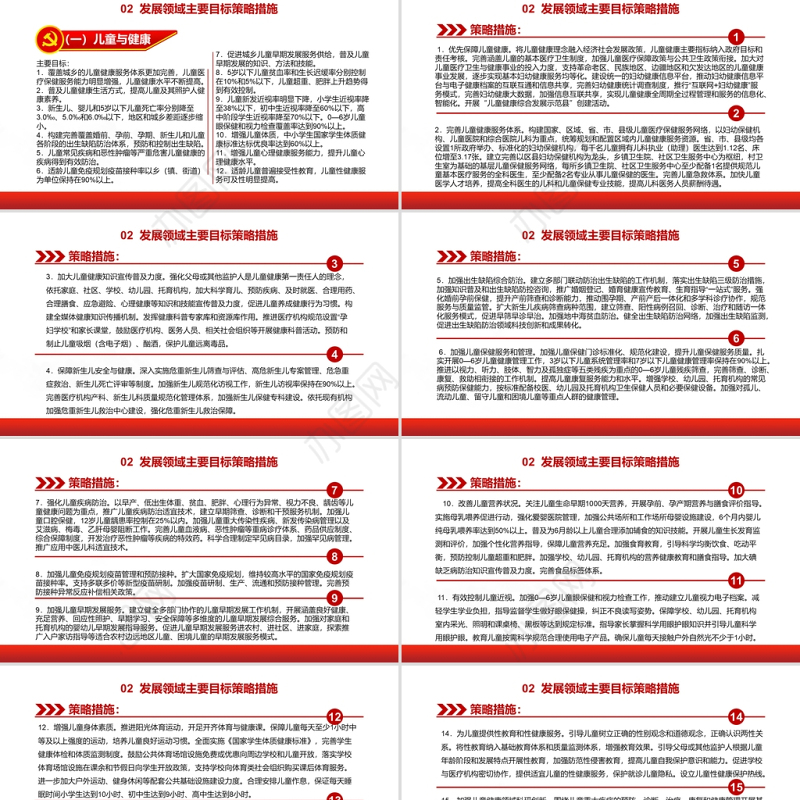 中国儿童发展纲要PPT红色卡通加快完善保护儿童权利的法律体系强化政府责任提高儿童工作的法制化和科学化水平党课课件