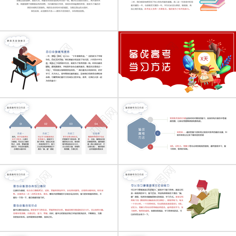 2022高考倒计时100天PPT卡通风高考冲刺主题班会课件模板