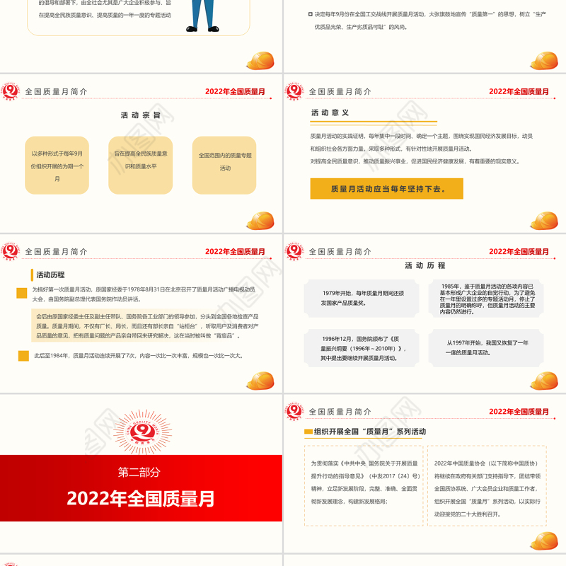 2022全国质量月活动PPT卡通风重点学习贯彻全国质量月活动内容课件模板下载
