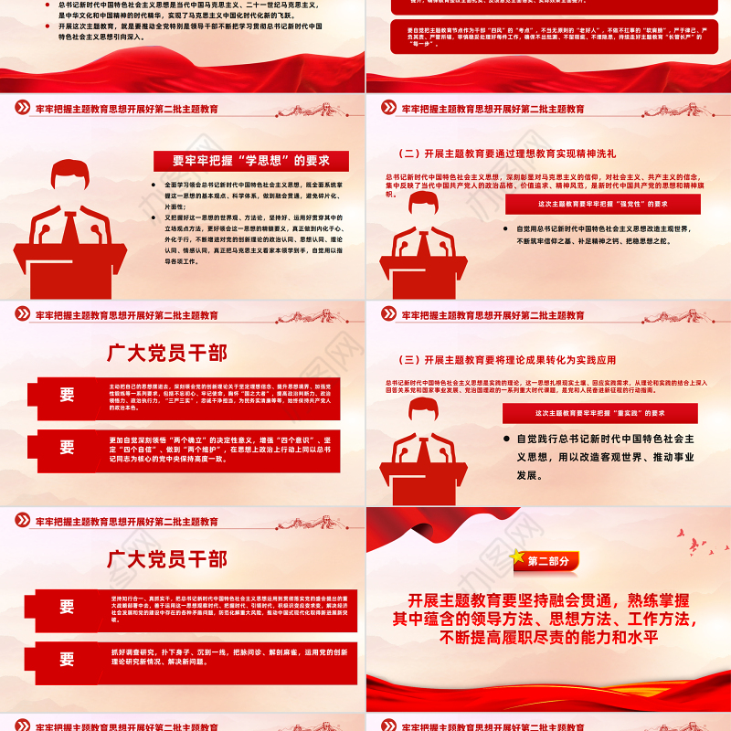 2023牢牢把握主题教育思想开展第二批主题教育PPT精美简洁学思想强党性重实践建新功党内主题教育党课课件
