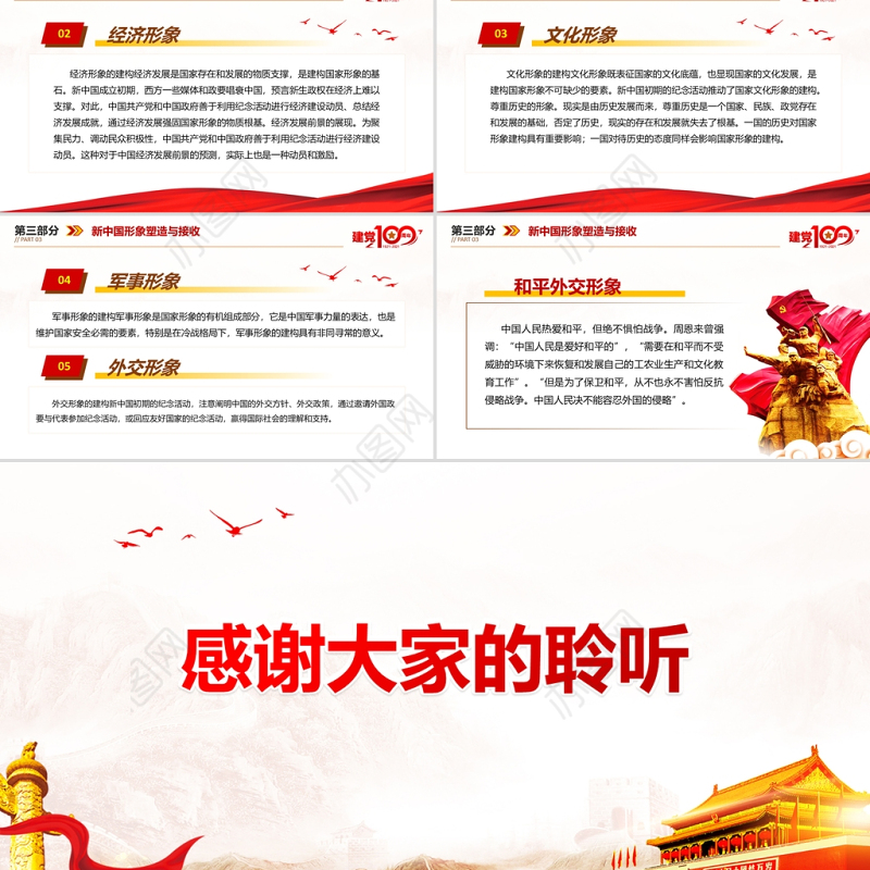 简约大气党建风庆祝中国共产党成立百年PPT