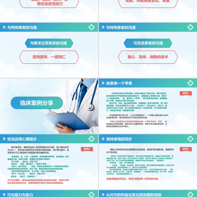 绿色简约风医患沟通技巧培训课件PPT