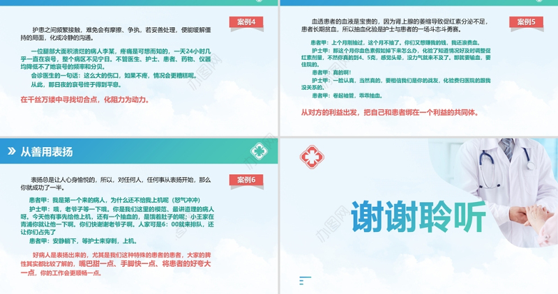 绿色简约风医患沟通技巧培训课件PPT