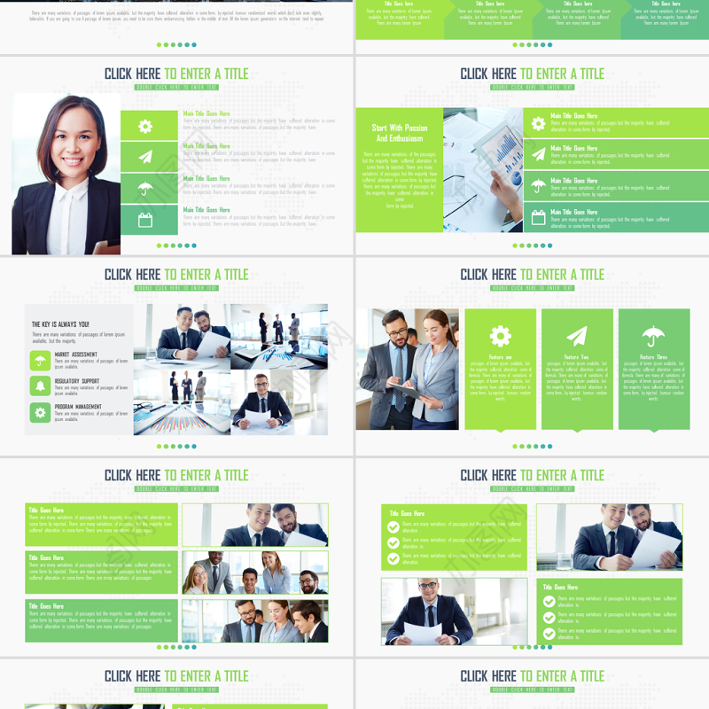 清新可视化年终总结PPT图表