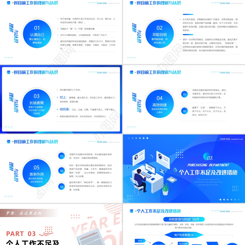 采购部年终总结PPT简洁创意年度工作汇报新年计划模板下载