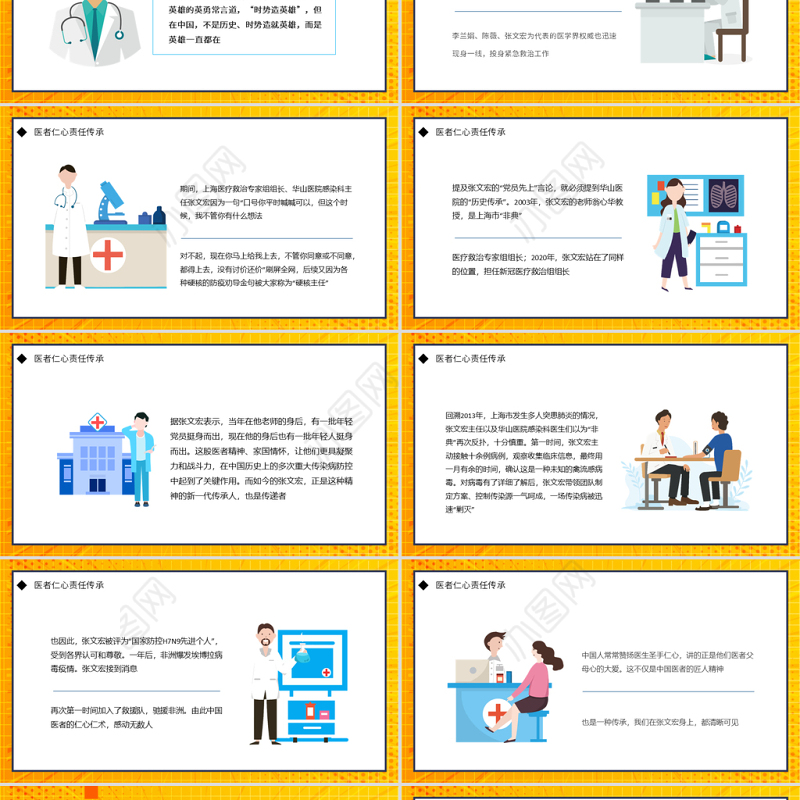 硬核医生张文宏PPT简约大气医者仁心责任传承硬核医生张文宏课件模板
