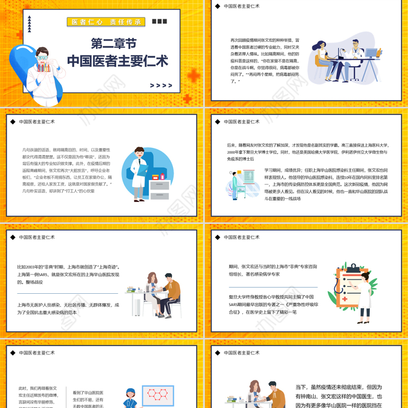 硬核医生张文宏PPT简约大气医者仁心责任传承硬核医生张文宏课件模板