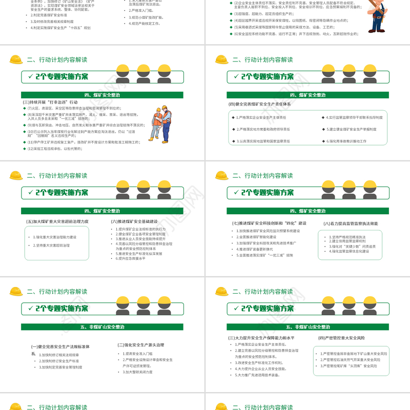 安全生产专项整治三年行动PPT卡通插画风企业安全生产培训课件模板下载