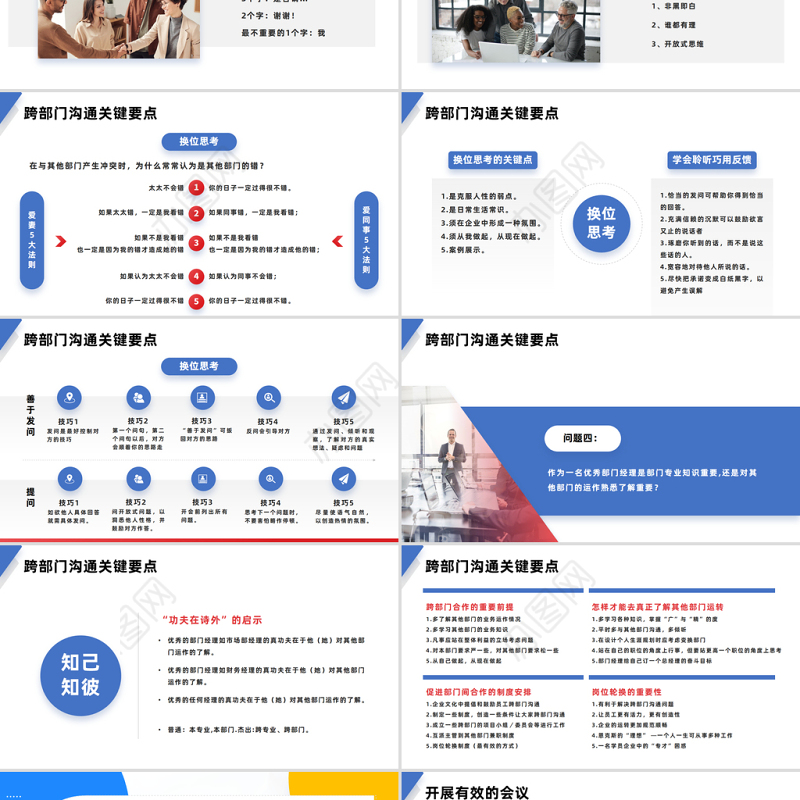 2023跨部门沟通PPT简约风跨部门沟通企业培训课件模板下载