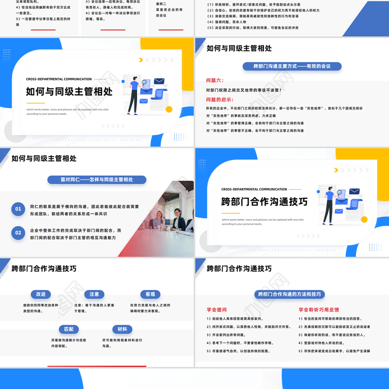 2023跨部门沟通PPT简约风跨部门沟通企业培训课件模板下载