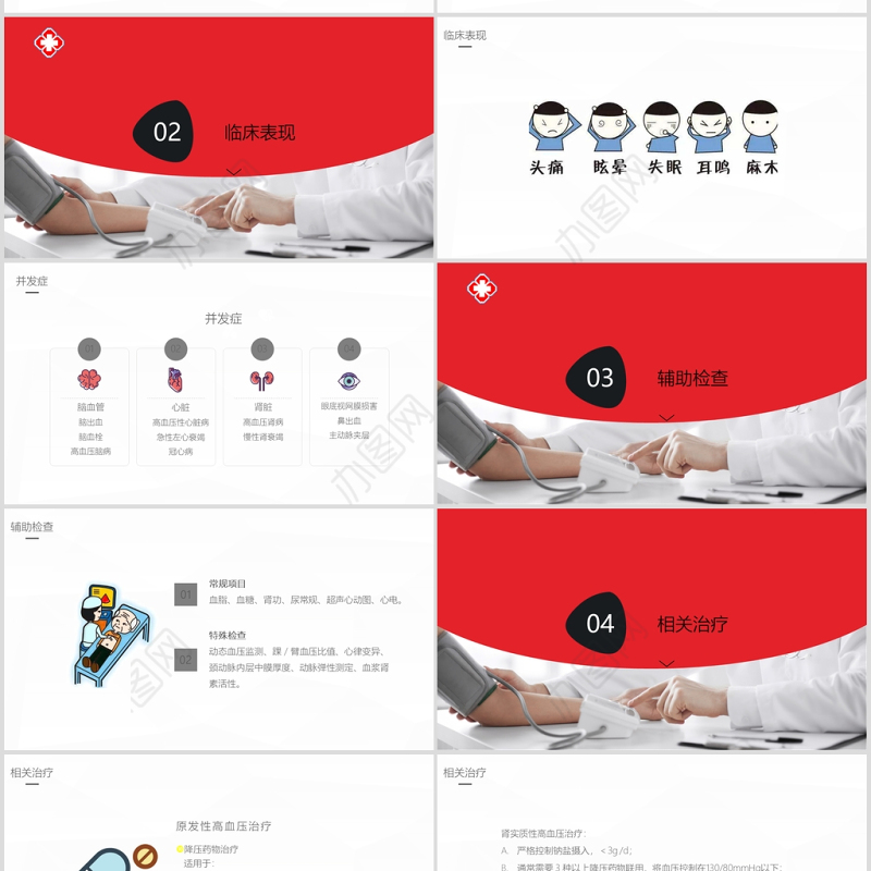 简单卡通版高血压的护理业务医疗相关PPT模板