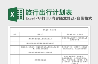旅行出行计划表