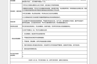 员工劳务合同excel表