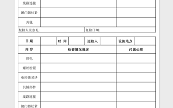 门禁系统巡检表Excel