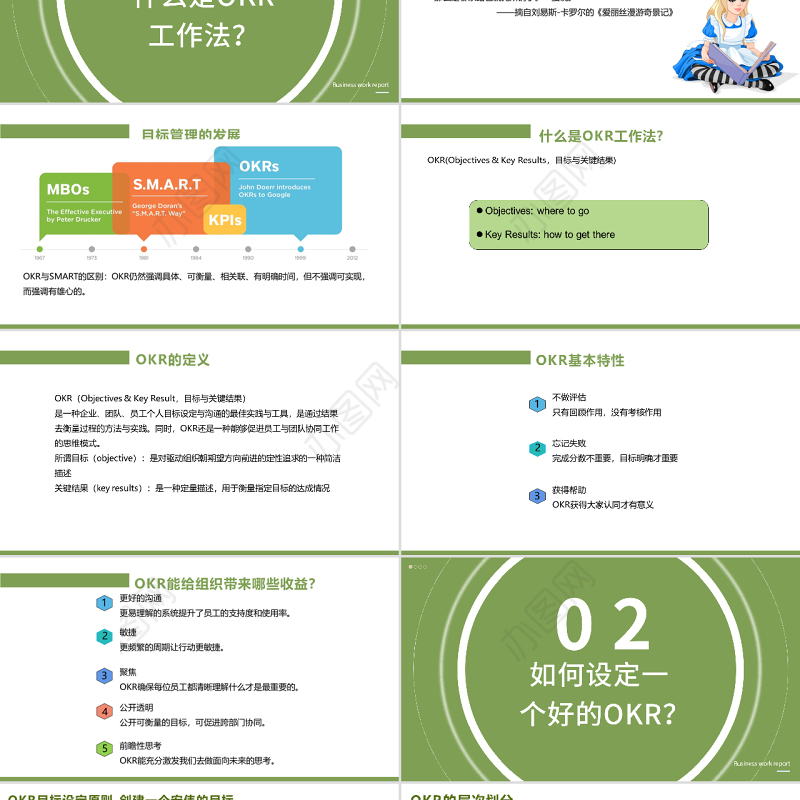 简约大气绿色OKR工作法模板PPT课件