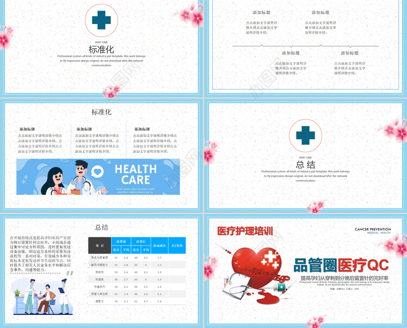 2022品管圈医疗QCPPT清新简约医疗护理培训专用PPT