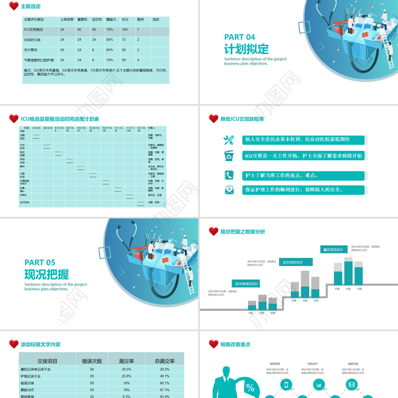 2022品管圈成果汇报PPT创意清新成果汇报专用PPT