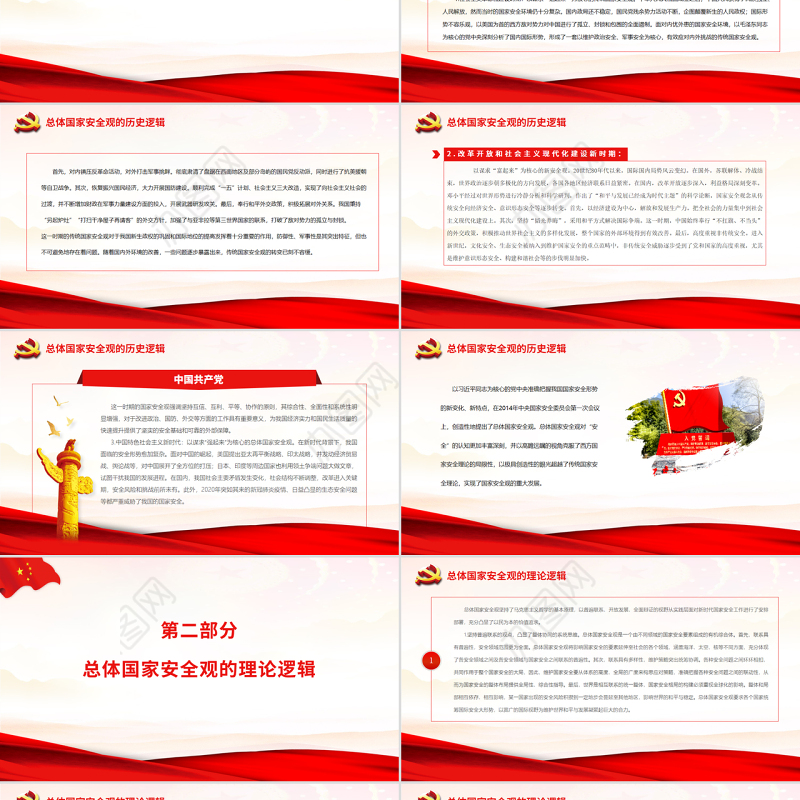 总体国家安全观的历史逻辑、理论逻辑和实践逻辑PPT红色党政风党员干部深入学习总体国家安全观专题党课