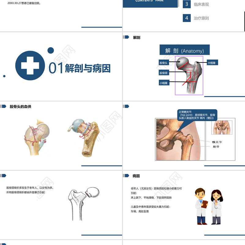 2022股骨颈骨折的护理PPT清新简约医学护理通用PPT