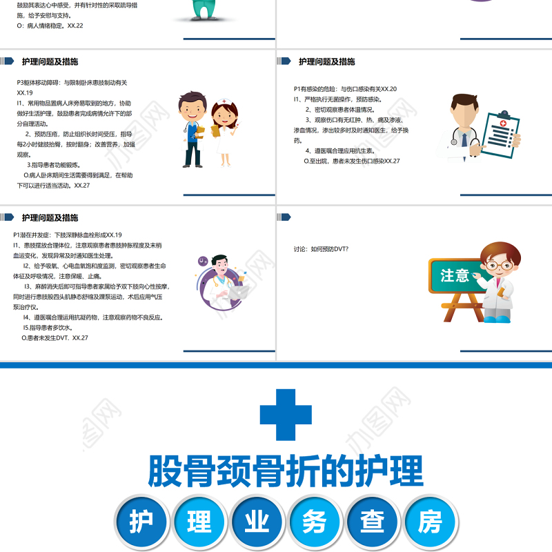 2022股骨颈骨折的护理PPT清新简约医学护理通用PPT