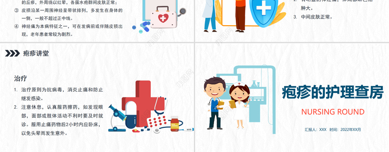 2022疱疹护理查房PPT简约创意护理查房通用PPT