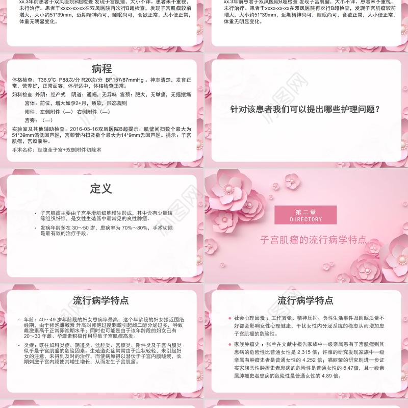 2022子宫肌瘤护理查房PPT简约创意护理查房通用PPT