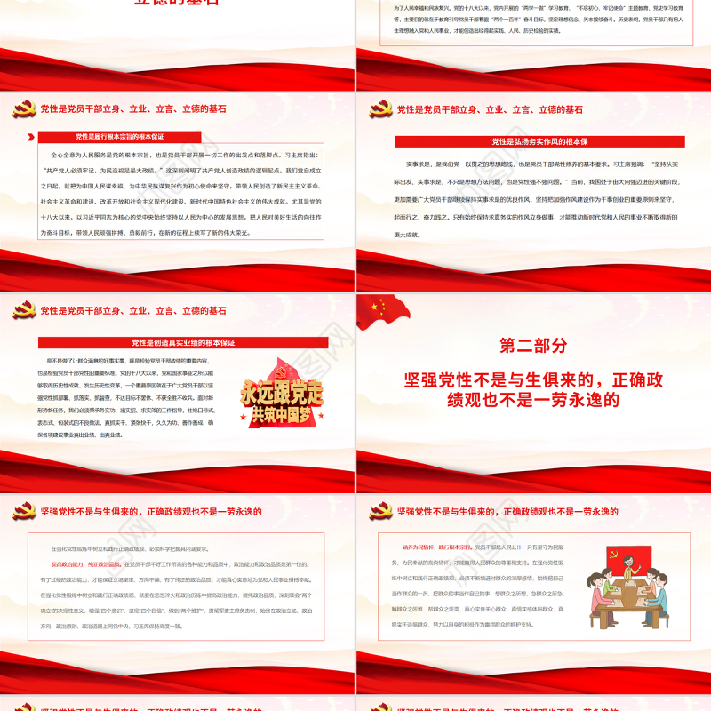 在强化党性锻炼中树立和践行正确政绩观PPT党政风党员干部学习教育专题党课课件