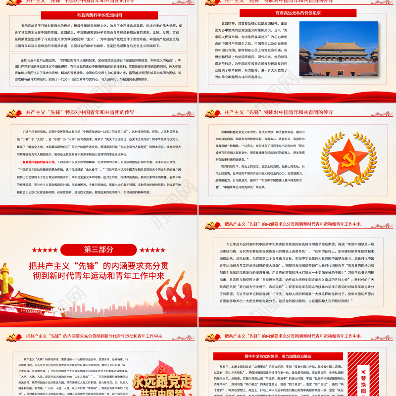 永葆中国青年运动和共青团的“先锋”特质PPT党政风党员干部学习教育专题党课