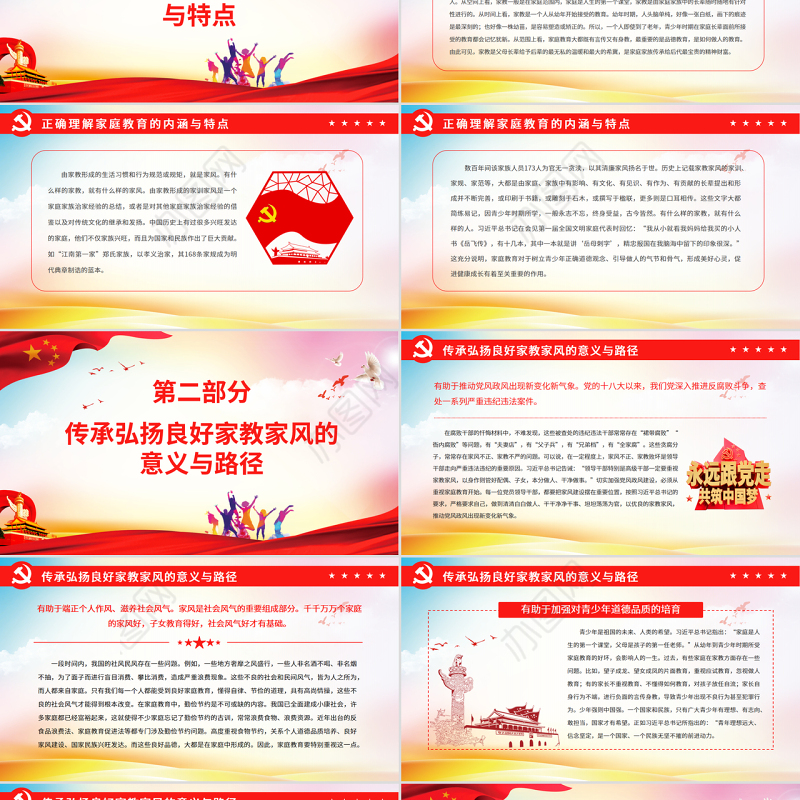 高度重视家庭家教家风建设PPT红色党政风党员干部深入学习《决议》专题党课课件