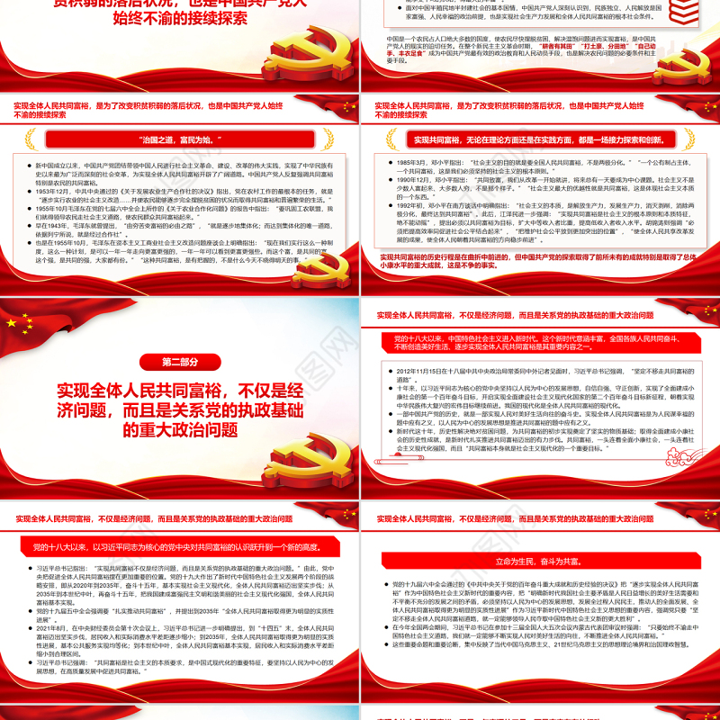 共同富裕中国共产党始终不渝的接续探索PPT党政风党员干部学习教育专题党课