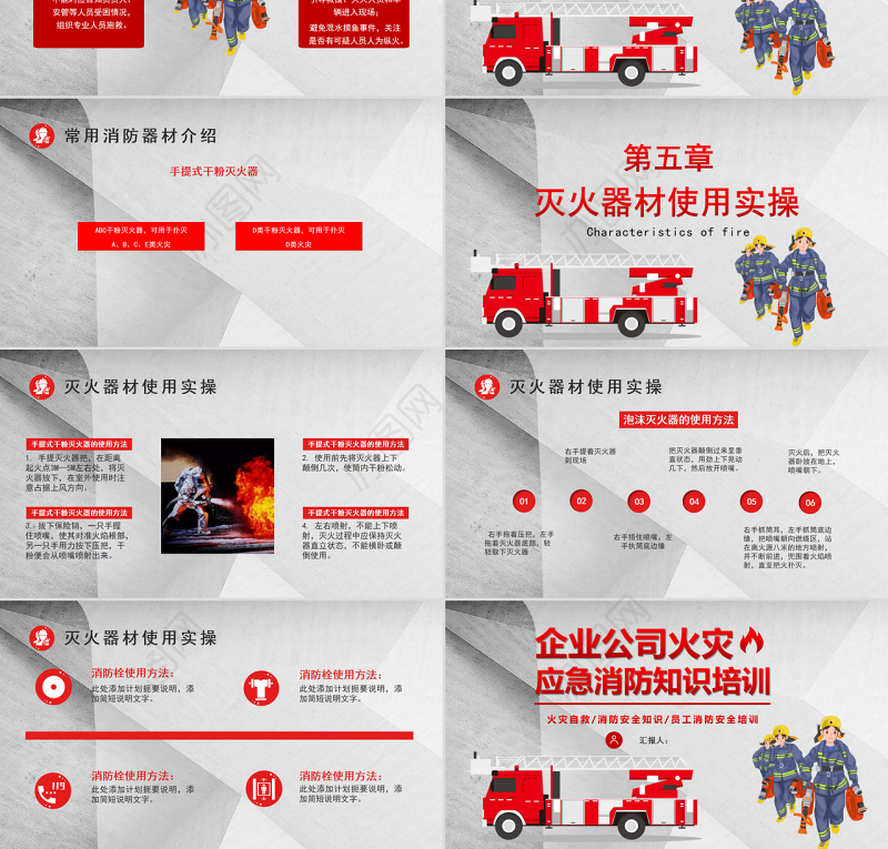 企业公司火灾应急消防知识培训PPT简约清新员工消防安全培训PPT