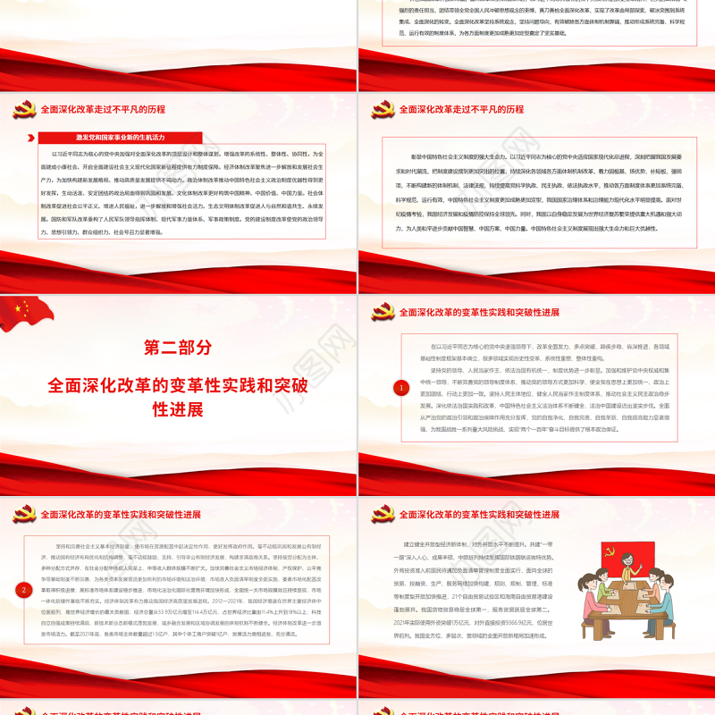 党和国家事业焕发出新的生机活力PPT红色党政风党员干部深入学习《决议》