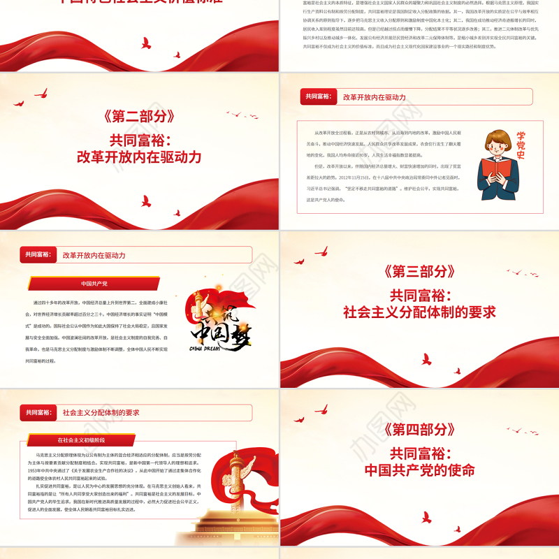 共同富裕是中国共产党人不懈的追求PPT红色党政风党员干部学习教育专题党课课件