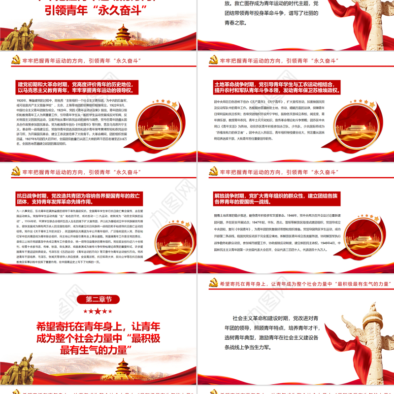 建团百年来党领导青年工作的光辉历程和基本经验PPT党政风党员干部学习教育专题党课