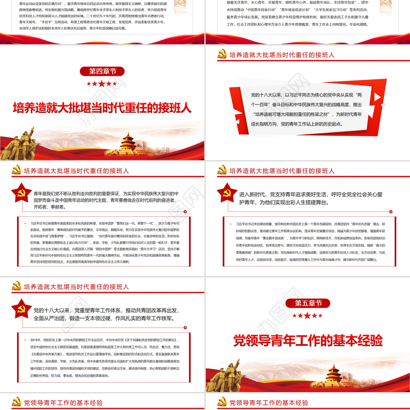 建团百年来党领导青年工作的光辉历程和基本经验PPT党政风党员干部学习教育专题党课