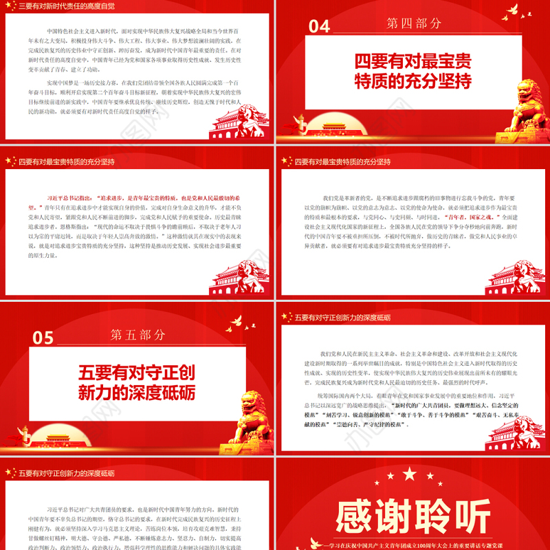 新时代中国青年要有的样子PPT学习在庆祝中国共产主义青年团成立100周年大会上的重要讲话